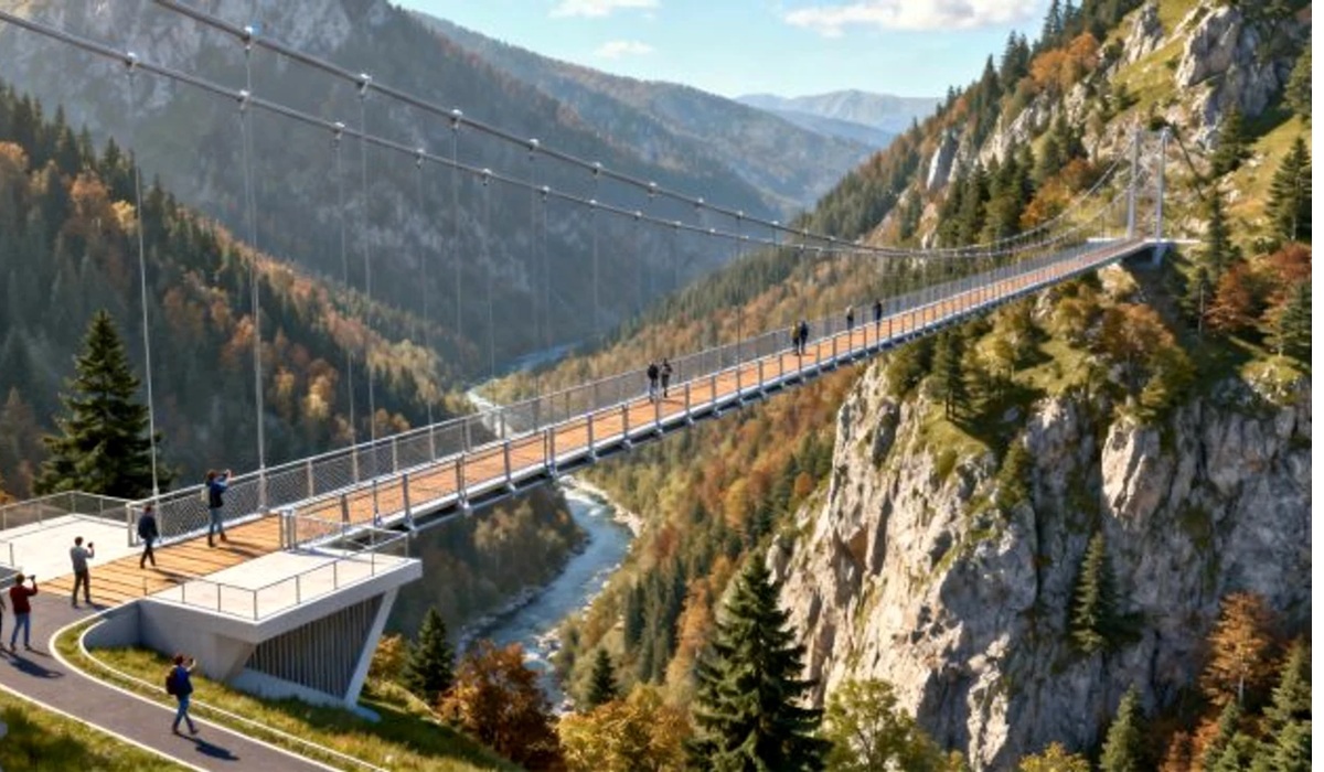 România va avea cel mai înalt pod pietonal suspendat din Europa